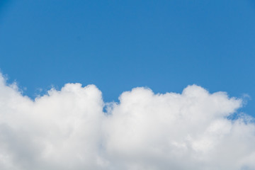 Cumulus against blue sky in Brittany