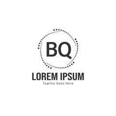 Obraz premium BQ Letter Logo Design. Creative Modern BQ Letters Icon Illustration