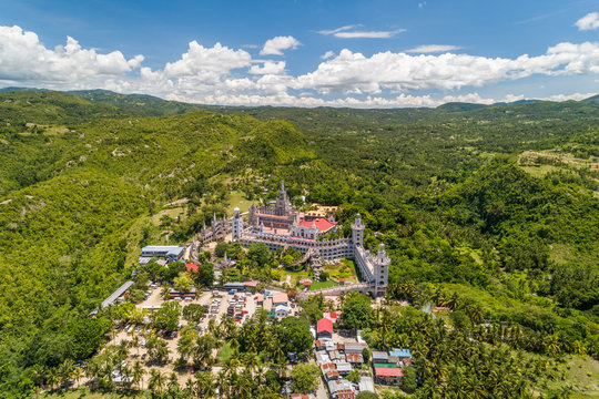 Aerial view of Monastery of the Holy Eucharist, Sibonga, Philippines.