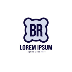 Obraz premium BR Letter Logo Design. Creative Modern BR Letters Icon Illustration