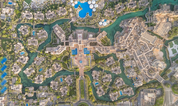 Aerial View Of Madinat Jumeirah Resort In Cityscape