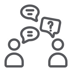 Speaking people line icon, chat and talking, conversation sign, vector graphics, a linear pattern on a white background.