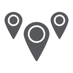 Geotag pin glyph icon, navigation and location, geolocation sign, vector graphics, a solid pattern on a white background.