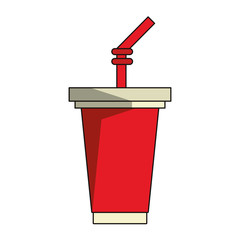 Obraz premium Soda cup with straw cartoon isolated