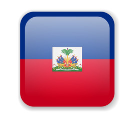 Haiti flag bright square icon on a white background