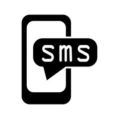 Mobile phone with blank screen in flat style - stock vector illustration.