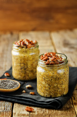 Pumpkin Chia seeds overnight oats with pecans
