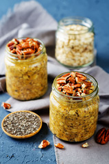 Pumpkin Chia seeds overnight oats with pecans
