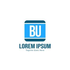 Fototapeta premium BU Letter Logo Design. Creative Modern BU Letters Icon Illustration