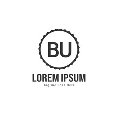 BU Letter Logo Design. Creative Modern BU Letters Icon Illustration