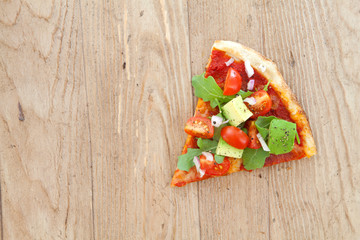 Avocado and Tomato Pizza Slice