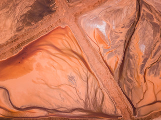 Aerial view of salt beds in Australia