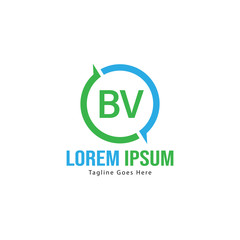 BV Letter Logo Design. Creative Modern BV Letters Icon Illustration
