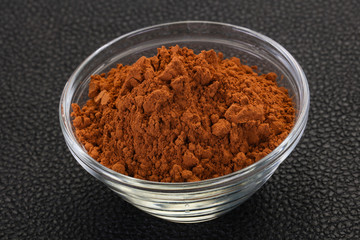 Cocoa powder in the bowl