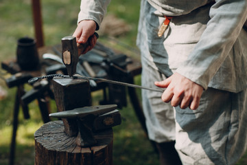 Fototapeta premium Blacksmith at work and tool