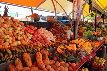 fruits and vegetables at the market
