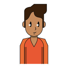 Young man smiling profile cartoon