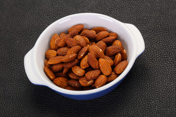 Almonds nuts heap