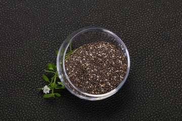 Dietary Chia seeds in the bowl