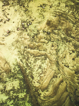 Abstract aerial view of greenish baltic sea in Estonia.