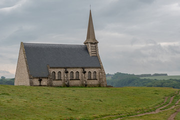 Fototapeta na wymiar The Fishers Chapel at Etretat, Normandy, France