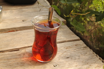 cup of tea on the table