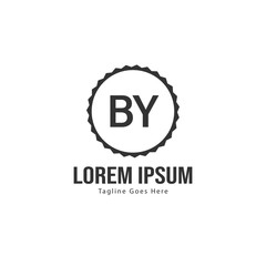 BY Letter Logo Design. Creative Modern BY Letters Icon Illustration