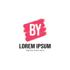 BY Letter Logo Design. Creative Modern BY Letters Icon Illustration