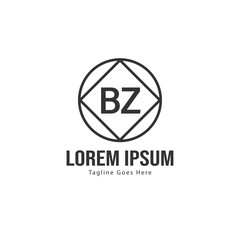 Fototapeta premium BZ Letter Logo Design. Creative Modern BZ Letters Icon Illustration