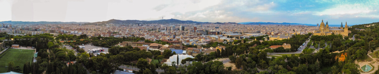 Fototapeta na wymiar Drone in Barcelona, city of Catalonia.Spain. Aerial Photo