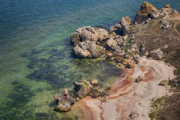 Beautiful summer sea landscape at the resort in the Crimea