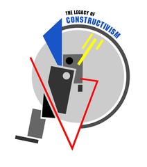 Unusual colorful geometric shapes and forms on white background. Print. The legacy of constructivism