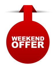 red vector banner weekend offer