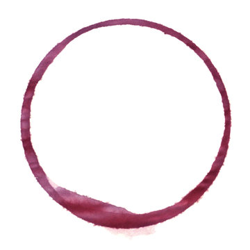 Red wine stain ring trace from a glass of wine