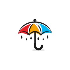 colorful umbrella modern logo illustration vector icon download