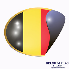 Fototapeta premium Banner with flag of Belgium. Colorful illustration with flags for web design. Illustration with white background.