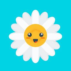 Flatly Kawaii chamomile with a funny face.