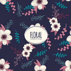 Fototapeta premium Trendy Seamless Floral Pattern in Vector illustration