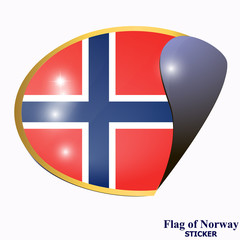 Obraz premium Sticker with flag of Norway. Colorful illustration with flags for web design. Illustration with white background.