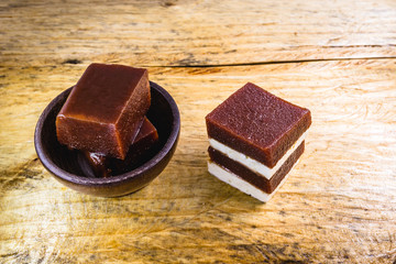 Goiabada with cheese, typical Brazilian dessert served in junin festivities. Guava candy with cheese from mines.