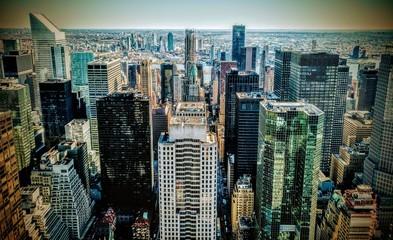Skyline in Manhattan from the Rockefeller building