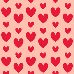 Pretty decorative red heart seamless pattern