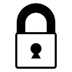 closed padlock on white background