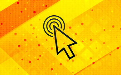 Cursor click icon abstract digital banner yellow background