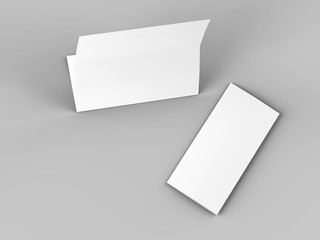 Folded trifold brochure in A4 format mockup.3d illustartion