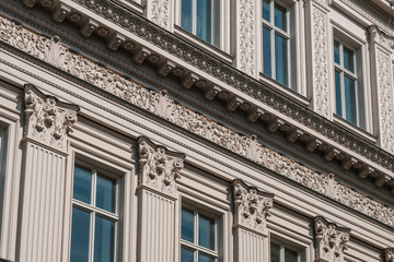 Fototapeta na wymiar beautiful historic building facade decoration in Berlin, Germany -