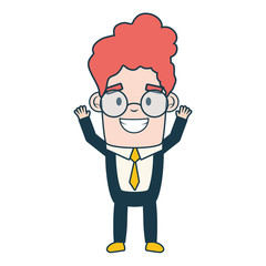 smiling businessman character on white background