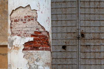 Peeling column of the old church