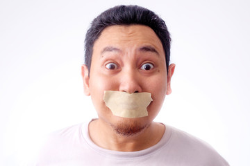 Man with Mouth Clossed, Banned for Talking