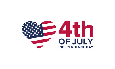 Independence Day in United States. Fourth of July. Federal holiday, celebrated annual in 4 July. Birthday USA as a free country. Patriotic design. Poster, greeting card, banner and background. Vector
